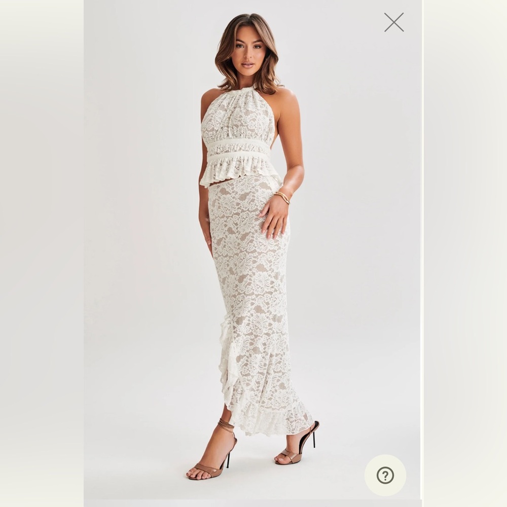 Meshki Plisse Lace Two Piece Set
